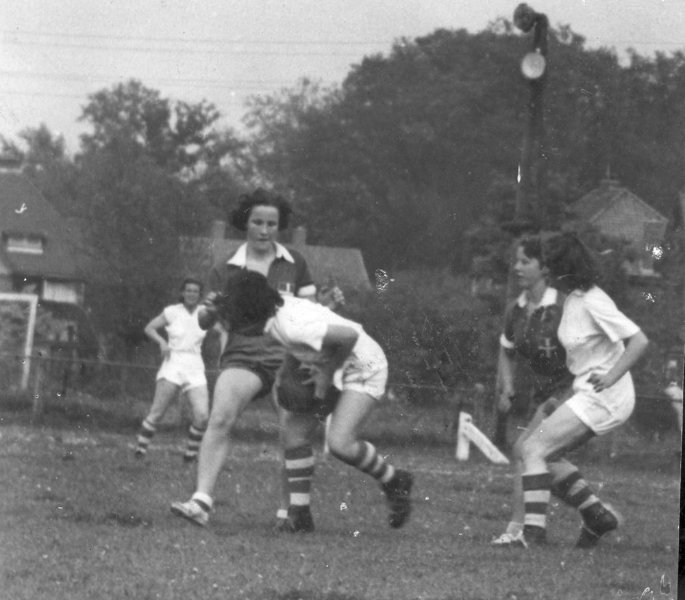 1950 Handbal Z.A.C. Dames 1 promotiewedstrijd tegen 'Vriendschap'