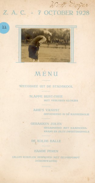 1928 Verenigingsleven Afscheidsdiner Arie Waayer