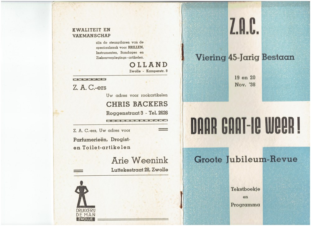 1938  Programmaboekje van de revue 'Daar gaat-ie weer!