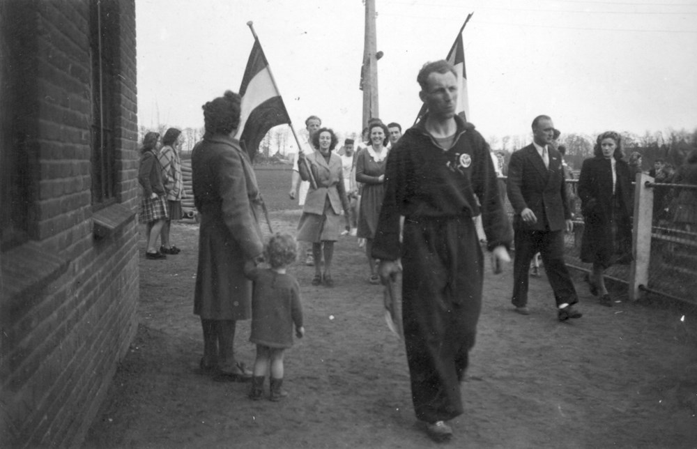 1948 Handbal Internationale wedstrijd op Z.A.C. terrein