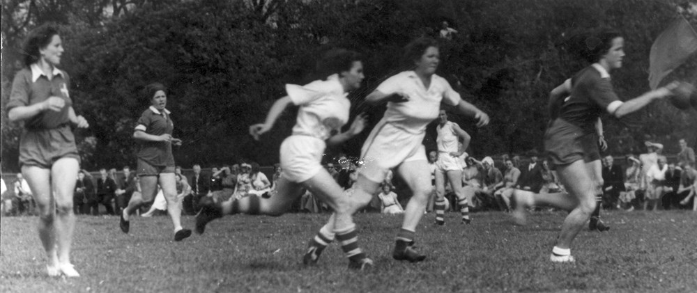 1950 Handbal Z.A.C. Dames 1 promotiewedstrijd tegen 'Vriendschap' 