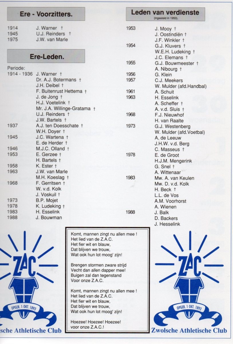 1993 Uitgave bijzondere kalender t.g.v. het eeuwfeest.