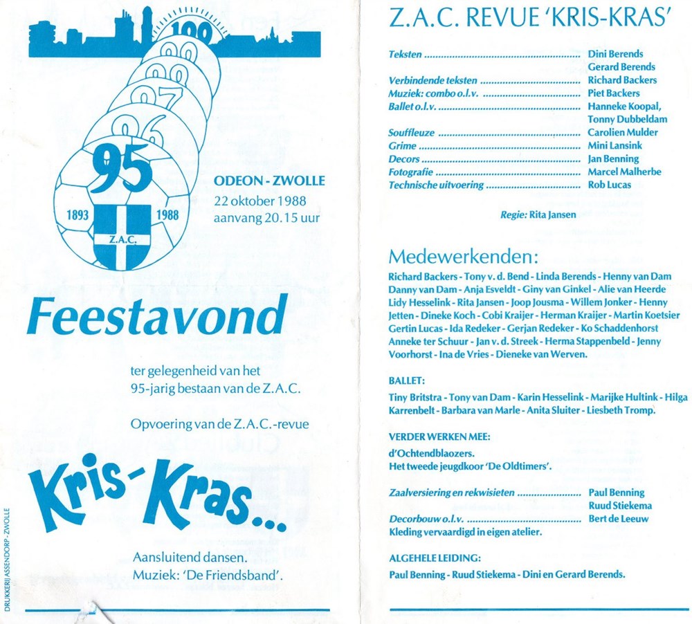 1988 Programmaboekje revue 'Kris-Kras'